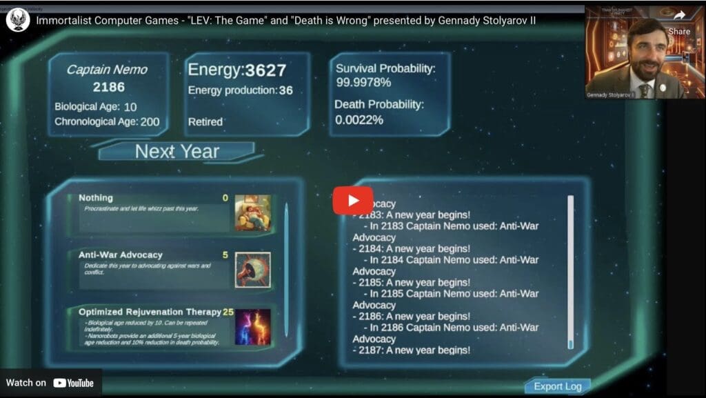 Knowledge Quiz: Assess Your Knowledge of "Immortalist Computer Games - LEV: The Game and Death is Wrong"