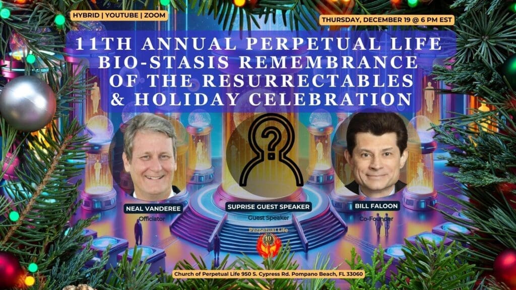 Bio-stasis remembrance ceremony,Celebrate lives in biostasis,Futuristic holiday celebration:Celebrate Bio-Stasis & Holiday Cheer | 11th Perpetual Life